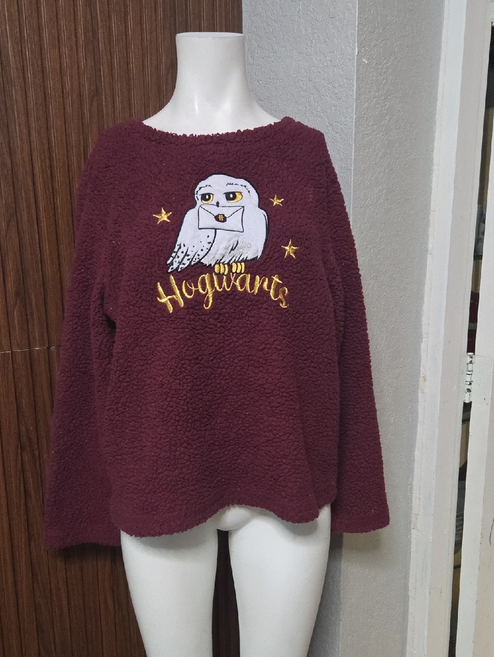 Warner Bros. Harry Potter Burgundy Brick Knit Pullover M Sz [1455]